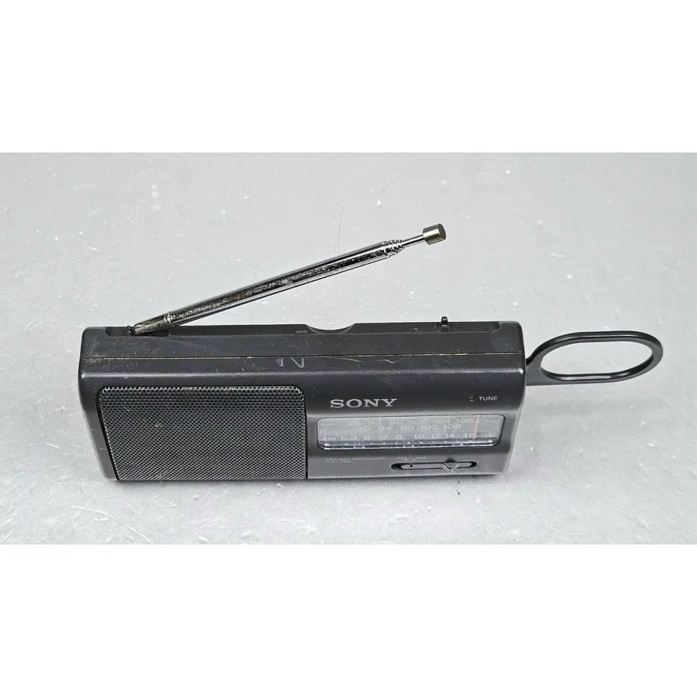 Vintage Sony ICF-380 AM/FM 2 Band Portable Radio Black Tested